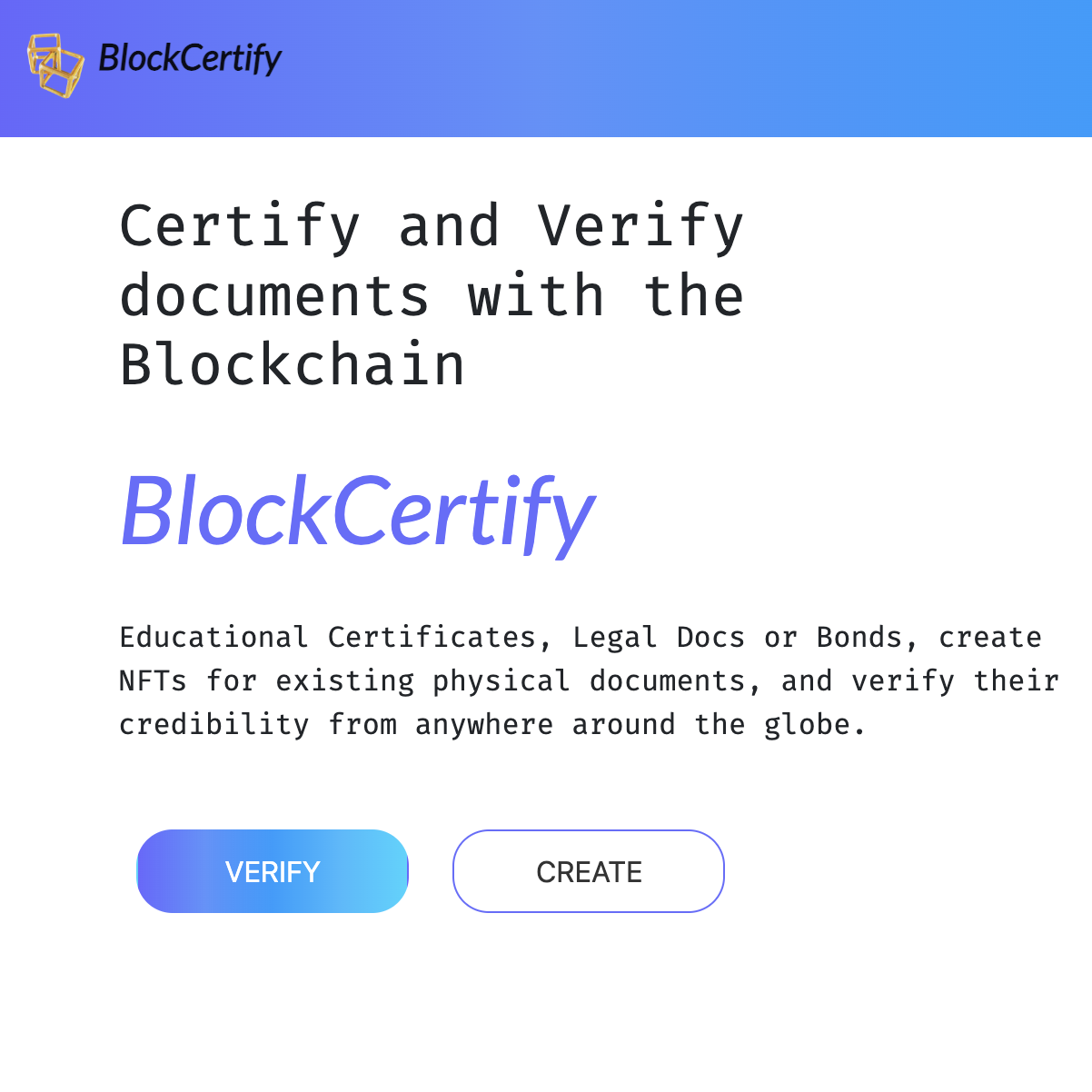 BlockCertify Blockchain Certificate Verification