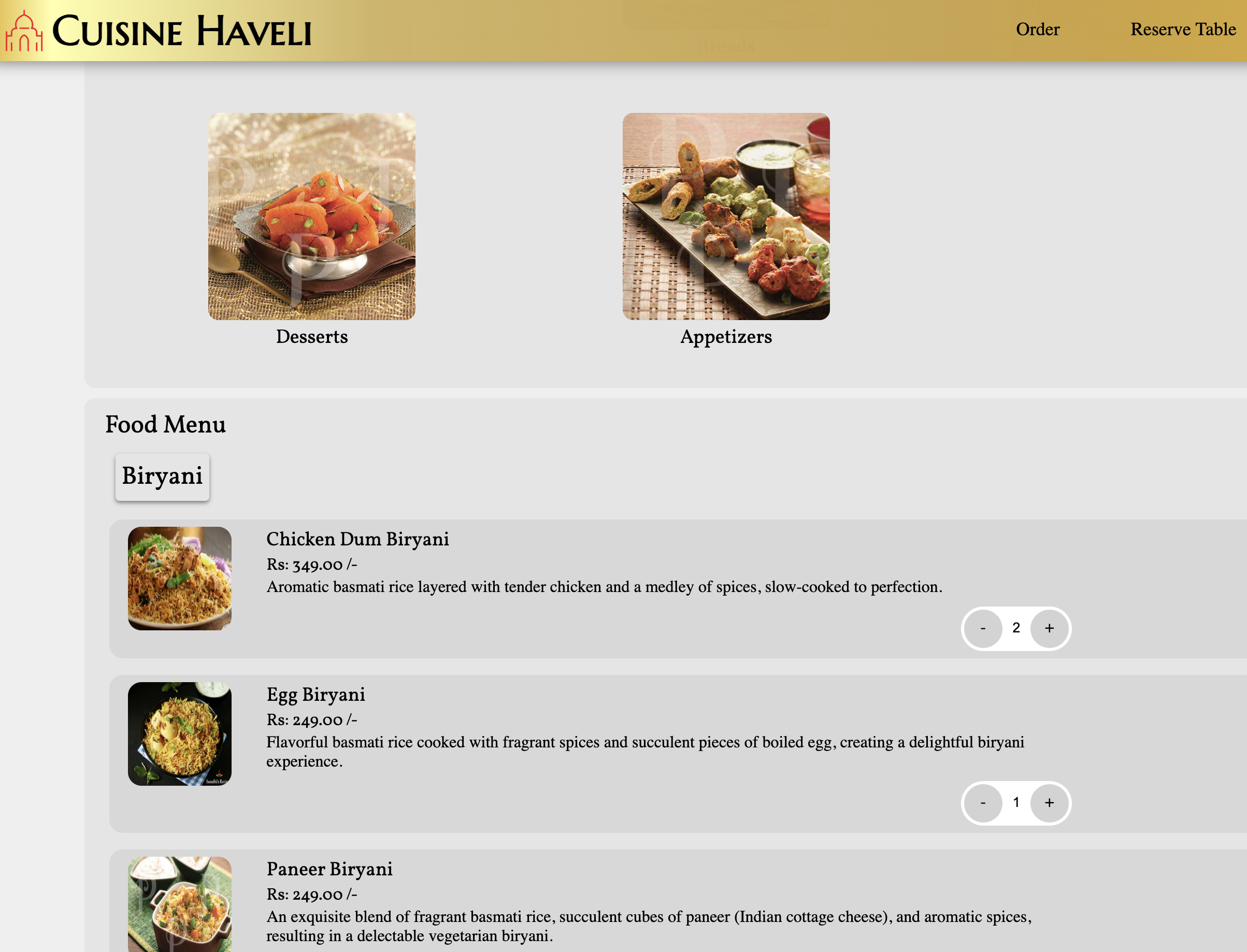 Cuisine Haveli